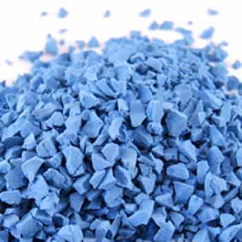 blue poured in place rubber granules