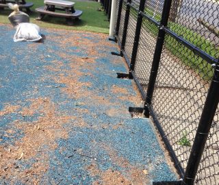 Fix holes in playground surface.