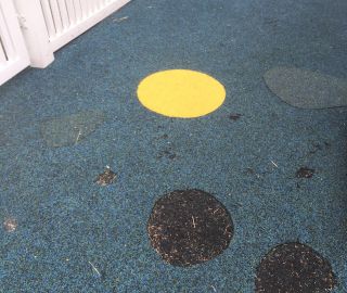 Use our DIY playground surface repair kits to create patterns in your playground safety surface.