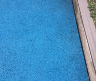 The edges of the poured in have shrunken, use a poured in place repair kit to fill the gaps.
