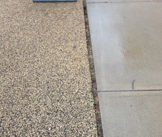 EPDM surfacing can shrink over time, poured rubber repair kits can be used to fill the gaps.