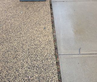 EPDM surfacing can shrink over time, poured rubber repair kits can be used to fill the gaps.