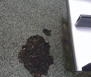 Damage to poured in under slide due to high traffic can be fixed with our rubber surface repair kits.