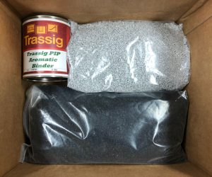 Gray and Black EPDM Poured in Place Rubber Repair Patch Kit for Commercial Playground Wear Layer Surfacing Damage