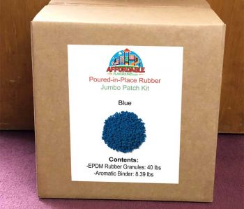 Blue jumbo patch kit - $420 Rubber repair for commercial playground surfaces