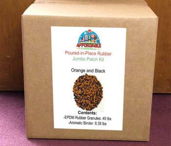 Orange and Black jumbo patch kit - $390 EPDM patch kit for repairing school, church and daycare playground surfaces