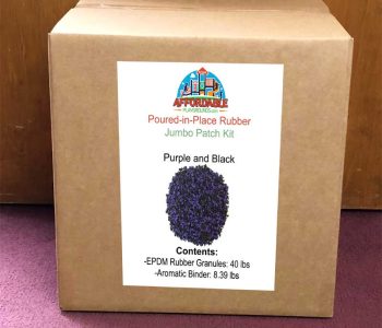 Jumbo patch kit for commercial playground surface fixes - purple and black coloring