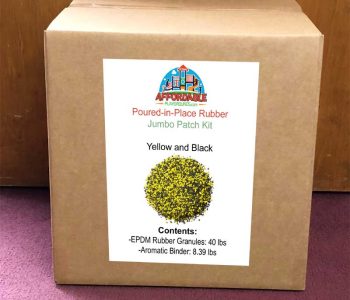 40 pounds of yellow and black EPDM rubber for large playground surfacing fixes